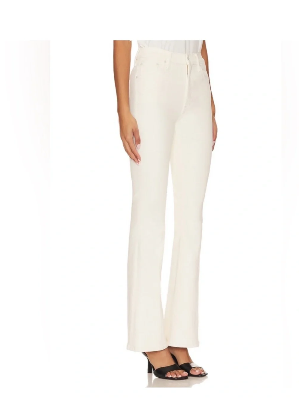 Mother High Waisted Weekend Skimp Denim Jeans Second Chances Cream Size 28